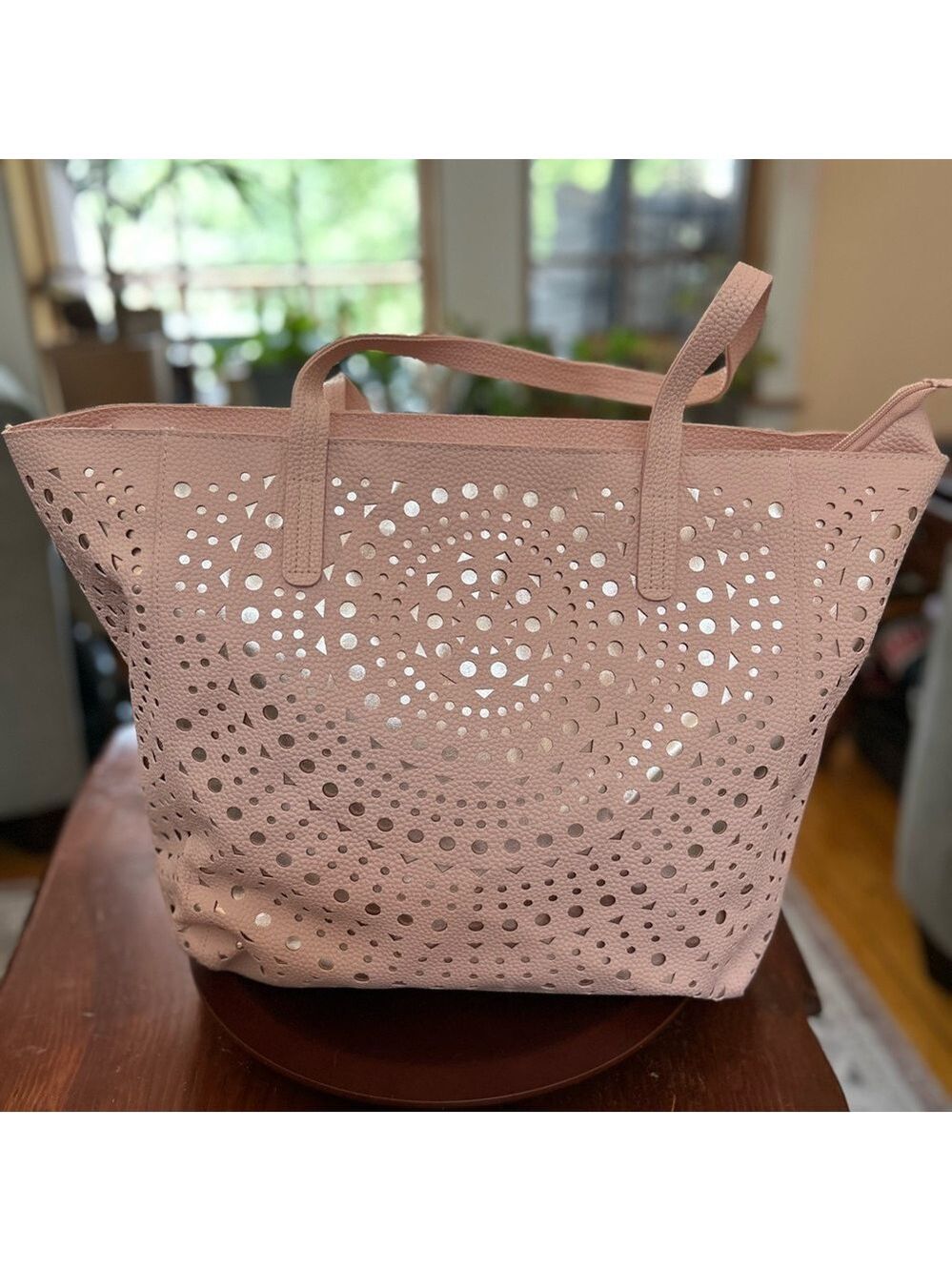 Women’s Pink Laser-Cut Tote Bag